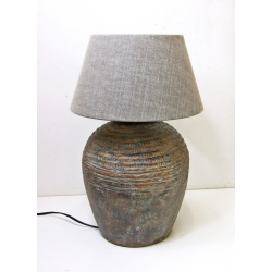Lampa ceramiczna Rustykalna z abażurem 47cm